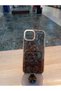 iPhone 15 Compatible Marble Pattern Hologram Hard Silicone Cover Camera Frame Copper Color Case - 4