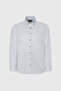 Men's Blue Slim Fit Slim Fit Buttoned Collar Linen Look 100% Cotton Flame Summer Shirt - 7