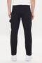 Men's Black Oversize Loose Cut Waist Tied Cotton Stretchy Dobby Side Pocket Trousers - 6