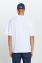 Men's White Harvard Licensed Oversize Loose Cut 100% Cotton Printed Crew Neck T-Shirt - 5