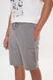 Men's Gray Standard Fit Regular Cut Cotton Knitted Shorts with Pockets - 3