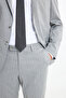 Men's Gray Slim Fit Slim Fit Swallow Collar Striped Stretch Suit with Flap Pocket - 8