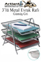 Metal Document Rack 3 in 1 Pack Desk Top A4 File Organizer Paper Tray with Metal Net Three Layers Har
