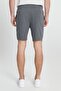 Men's Anthracite-melange Standard Fit Regular Cut Cotton Comfortable Knitted Shorts - 5