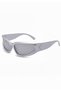 Y2K Alien Silver Mirror Unisex Lightweight Sunglasses - Mirrored - 3