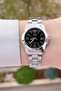 Silver Color Women's Wristwatch with Black Cord - 3