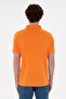 Men's Regular Fit Polo Collar Orange Basic T-Shirt 50284641-VR051 - 5