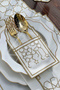 19 Pieces 6-Person Embroidered Stain-Proof and Waterproof Ramadan Dome Design American Service Set - 5