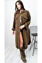 Women's Melton Belt Pack Double Pocket Buttoned Long Oversized Lumberjack Shirt Tunic Dress 3280350 - 5