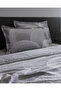 Rochelle Double 100% Cotton Printed Satin Bed Sheet Pieces Duvet Cover Set - Gray - 7