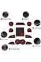 Rubber Red Vehicle Mat for Dodge Challenger - 11pcs Cup Holder, Center Console Shifter Liner Trim.. - 3