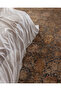 Rochelle Double 100% Cotton Printed Satin Bed Sheet Pieces Duvet Cover Set - Beige - 5