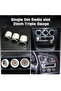 52mm 3 Hole Single DIN Radio Slot Face Triple Meter Panel Iron Mount Black For Auto Car Gauge Pod - 3