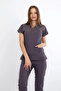 Dusty Gray U-flex Stretch Fabric Doctor Nurse Surgical Set - 2