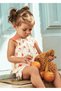 Orange Baby Girl Sleeveless T-Shirt and Shorts Set