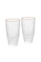Drinking Glass Set of 2 500mL Elegant Transparent Glasses with Gold Rims
