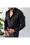 Black Crinkle Linen Shirt - 2