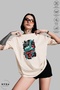 Unisex Crew Neck  Printed Cotton Oversize Short Sleeve T-Shirt - 2