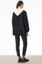 Black Knitwear Coat - Double Collar Detail - 4
