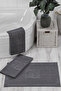 3-piece bathroom foot towel 100% cotton 50x70 cm anthracite
