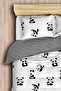 طقم غطاء لحاف مزدوج سهل الكي B&W Panda - 3