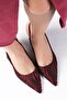 Winola Burgundy Zebra Pattern Heeled Women's Shoes - 6