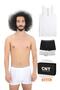 Men's Cotton Undershirt Boxer Set Basic 3-Piece Premium Package