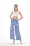 Women's Ribbon Pattern Wide Leg Trousers 250026   - - 2