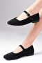 Inna Black Color Banded Women's Ballerinas - 2