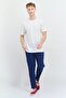 Men Regular Fit Solid Tapered Pants, Navy - 2