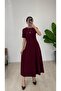 Woman Long Flexible Fabric Flare Long Dress - 3