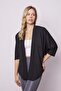 Women's Lycra Perforated 1St Class Fabric Lace Bat Casual Comfortable Cut Stylish Cardigan-Black