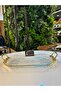 Timeless Gold Gilded, Decorative Serving Tray with Gold Metal Handles, Kayık Plate - 3