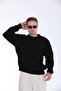Black Knitted Patterned Knitwear Sweater