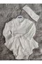 White Guipure Detail Jumpsuit Dress for Girl