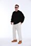 Black Knitted Patterned Knitwear Sweater - 2