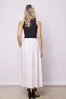 Women's Waist-Tied Linen-Look Non-Lycra Fabric Midi Length Above Ankle Skirt - Cream - 6