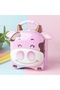 Cute Cow Bag and Lockable Metal Piggy Bank, Pink, 15X14