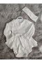 White Guipure Detail Jumpsuit Dress for Girl - 3