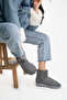 Women's / Girls' Boots Gray Mini Suede Boots with Fur Inside Winter Sole Model - 2