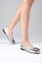 Penny Silver Color Women's Ballerinas with Metal Buckle - 2