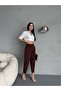 Women's High Waist Carrot Cut Collet Fabric Pants - 5
