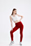 Women's Burgundy Scuba Tights - 3