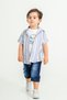 Stylish Shirt, Striped, Adjustable Waist, Short-Sleeved Shorts, 3-Piece Set - Children's and Baby Clothing Special Offer