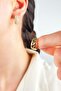 Xuping Zircon Stone Hoop Earrings - Gold - 3