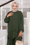 Asymmetric Cut Aerobin Modest Two-Piece Set Khaki - 3