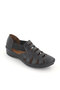 Women's Black Comfort Leather Sandals - 18791395