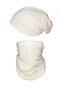 2 Pieces White Color Price - Women Men Winter Thermal Fleece Drawstring Beanie Hat Scarf That Can Be Used as a Neck Gaiter