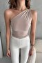 One Shoulder Cream Blouse - 4