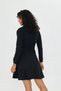Women's Black Color Hooded Bolero Volenes Zero Sleeve Dress Suit - 5